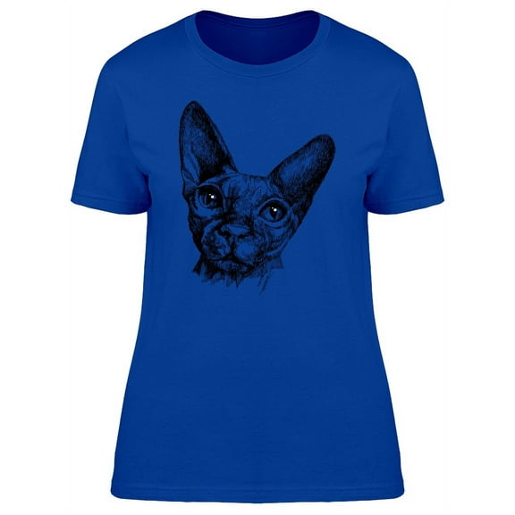 Sphynx Cat Shiny Eyes T-Shirt Women -Image by Shutterstock, Female XX-Large