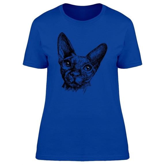 Sphynx Cat Shiny Eyes T-Shirt Women -Image by Shutterstock, Female XX-Large