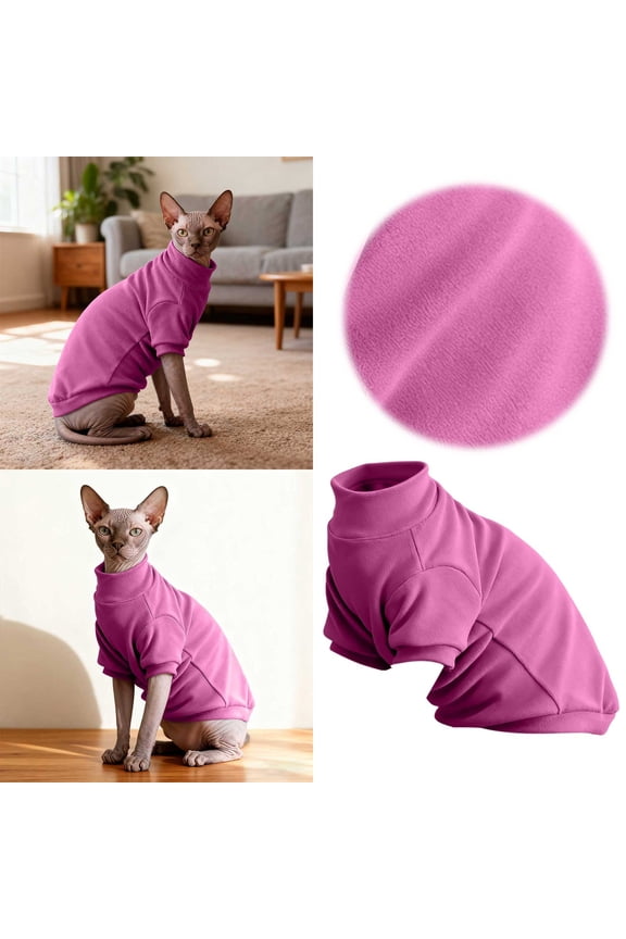 Sphynx Cat Turtleneck Sweatshirt For Indoor Outdoor Wear Stylish Pullover Apparel Targeting Hairless Felines