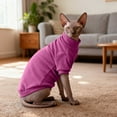 thumbnail image 1 of Sphynx Cat Warm Turtleneck Sweater Hairless Cats Shirt Pullover Kitten T-Shirts Thick Soft Fleece Clothes Cute Outfit Coat Pajamas for Cats and Puppy (Pink, Medium), 1 of 5