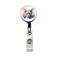 thumbnail image 1 of Sphynx Cat Watercolor Style Retractable Reel ID Badge Key Card Name Tag Holder with Clip, 1 of 6