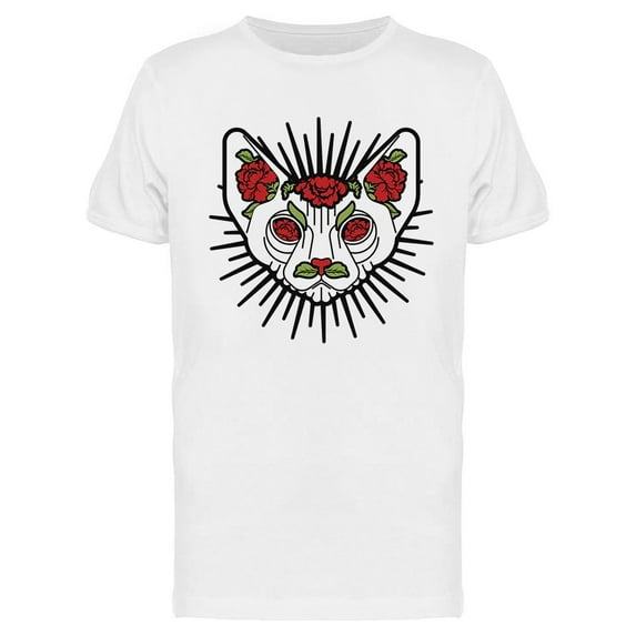 Sphynx Cat With Flowers T-Shirt Men -Image by Shutterstock, Male x-Large