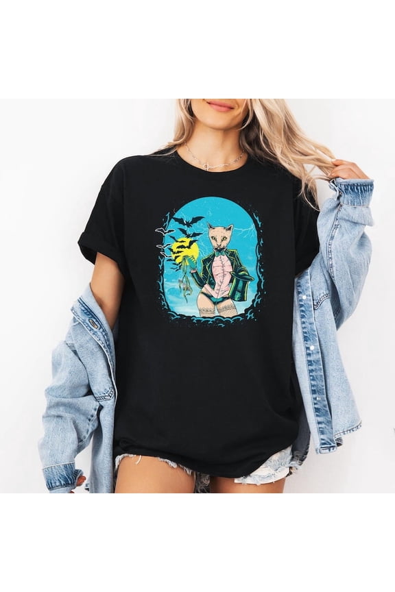 Sphynx Devil Cat Shirt Hairless Kitty Gift Sassy Pet Humor Graphic Tee,for men and women up to 5XL