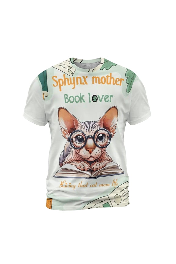 Sphynx Mother Book Lover Living That Cat Mom Life Happy Mother's Day All Over Print 3D Shirt Unisex Merch Cat Lover Kitten Owner Gifts Idea - 03004