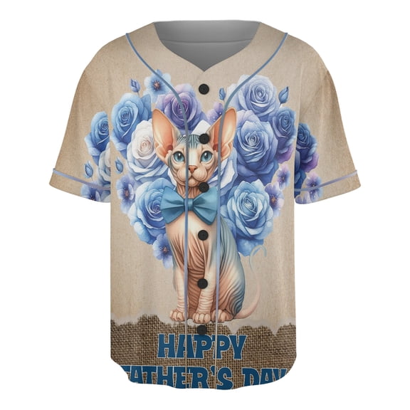 Sphynx Proud Dad Happy Father's Day All Over Print 3D Baseball Shirt Cat Lover Kitten Owner Gifts Idea Softball Sport - 02008