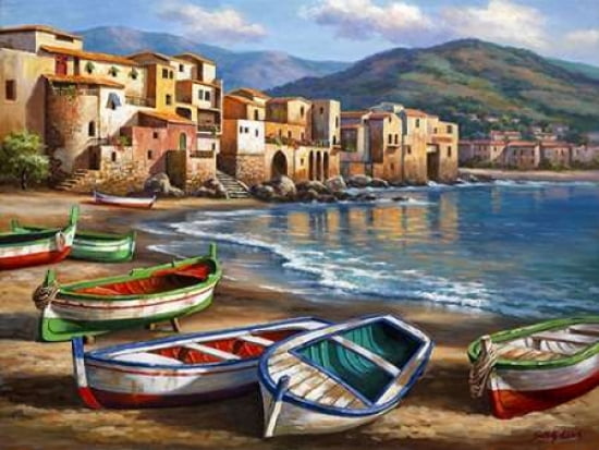 Spiaggia Della Citta Canvas Art - Sung Kim (18 x 24)