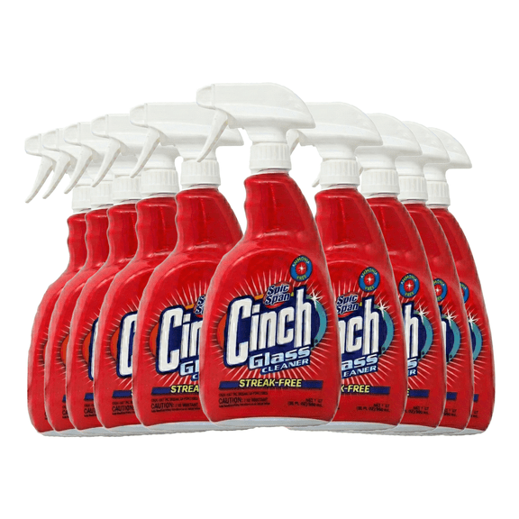 Spic and Span Cinch Glass Cleaner  Streak-Free, 32 oz, Ammonia Formula for Windows & Mirrors 10 Pack
