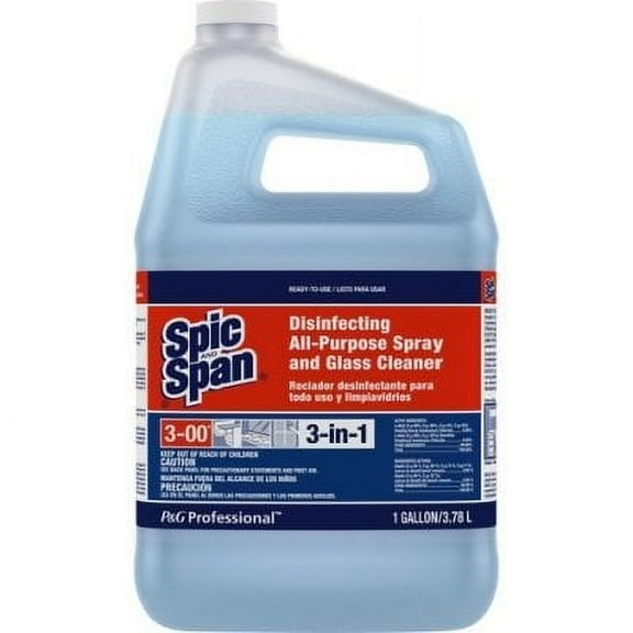 Spic and Span 3-in-1 All-Purpose Glass Cleaner Spray - 128 fl oz (4 quart) - Fresh Scent - 1 Each - Light Blue