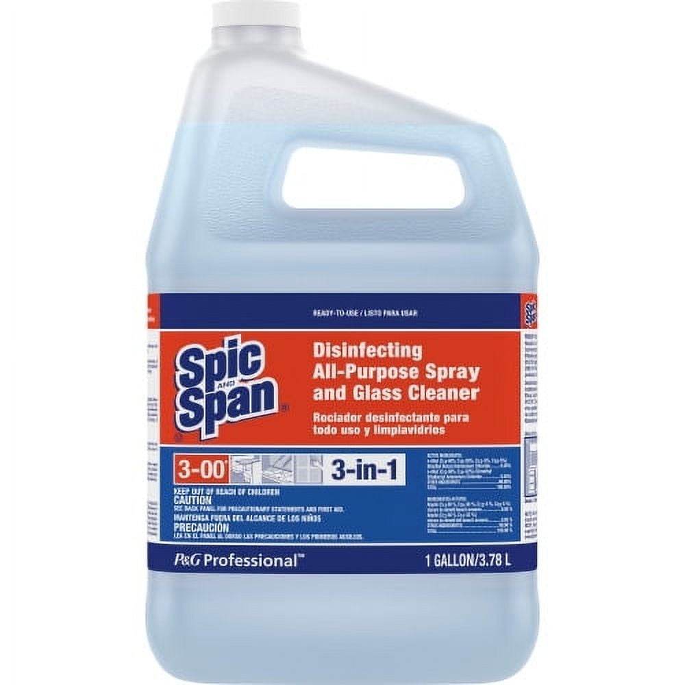 Spic and Span 3-in-1 All-Purpose Glass Cleaner Spray - 128 fl oz (4 quart)  - Fresh Scent - 1 Each - Light Blue 