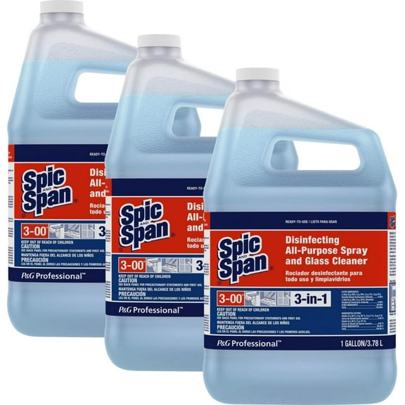 Spic and Span 58773CT Disinfecting All-Purpose Spray & Glass Cleaner Fresh Scent 1 Gal Bottle, 3/Ctn