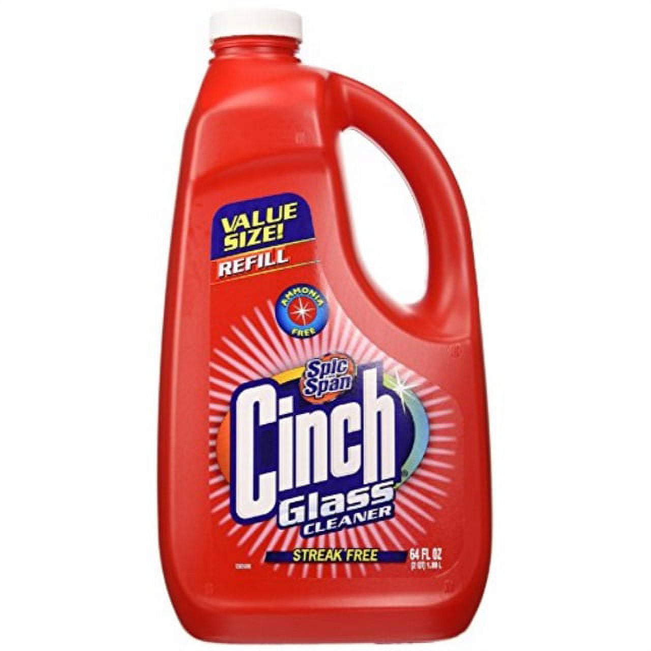 New Cinch Streak Free 2 in 1 Glass Window Cleaner Value Size Refill 64 oz