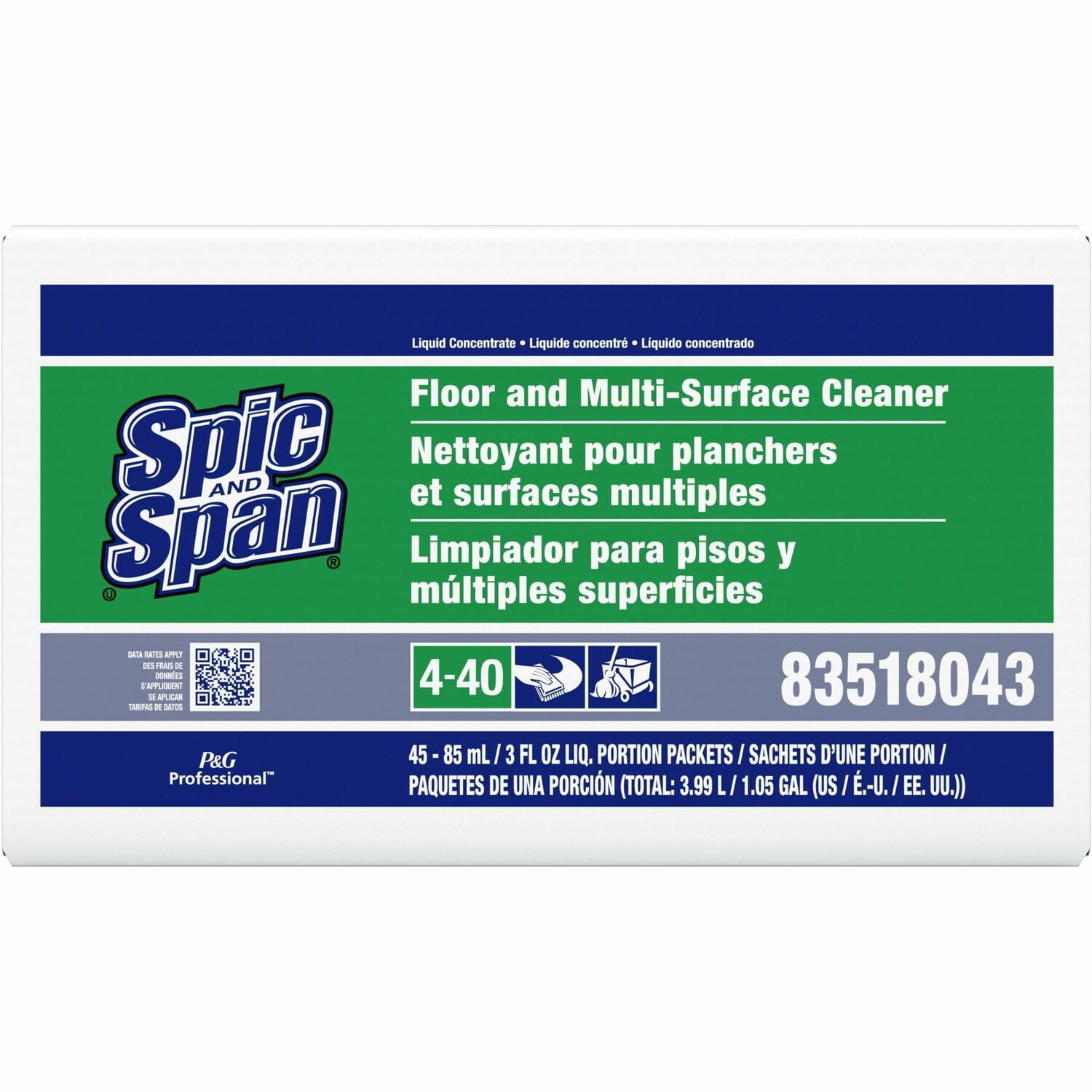 Liquid Floor Cleaner, 3 oz Packet, 45/Carton