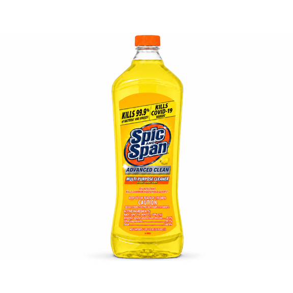 Spic and Span Multi-Surface Cleaner and Floor Cleaner, Lemon Scent, 34 fl oz