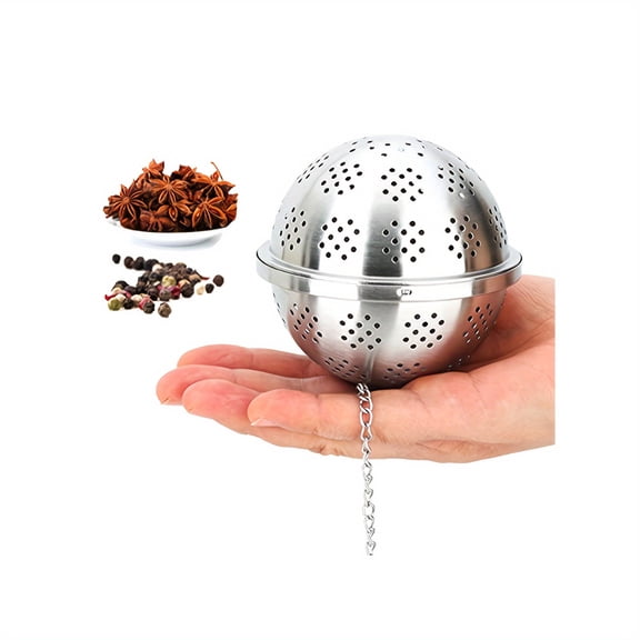 Spice Ball Extra Large for Cooking, Seasoning Ball, Spice Infuser, Tea Ball Filter, with Extended Chain Hook for Enhancing Soups, Stews, Cider, Wine, And Especially Brewing Large Quantities Of Tea
