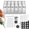 thumbnail image 1 of Spice Bottles Empty Glass with Labels 4 oz - 24 Piece Spice Jars Spice Container Shaker Lids, Airtight Metal Caps and Chalkboard/Clear PVC Seasoning Labels, Chalk Marker & Collapsible Funnel, 1 of 10