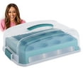thumbnail image 1 of Spice By Tia Mowry 24 Cup Carbon Steel Muffin Pan With Carrier in Teal, 1 of 5