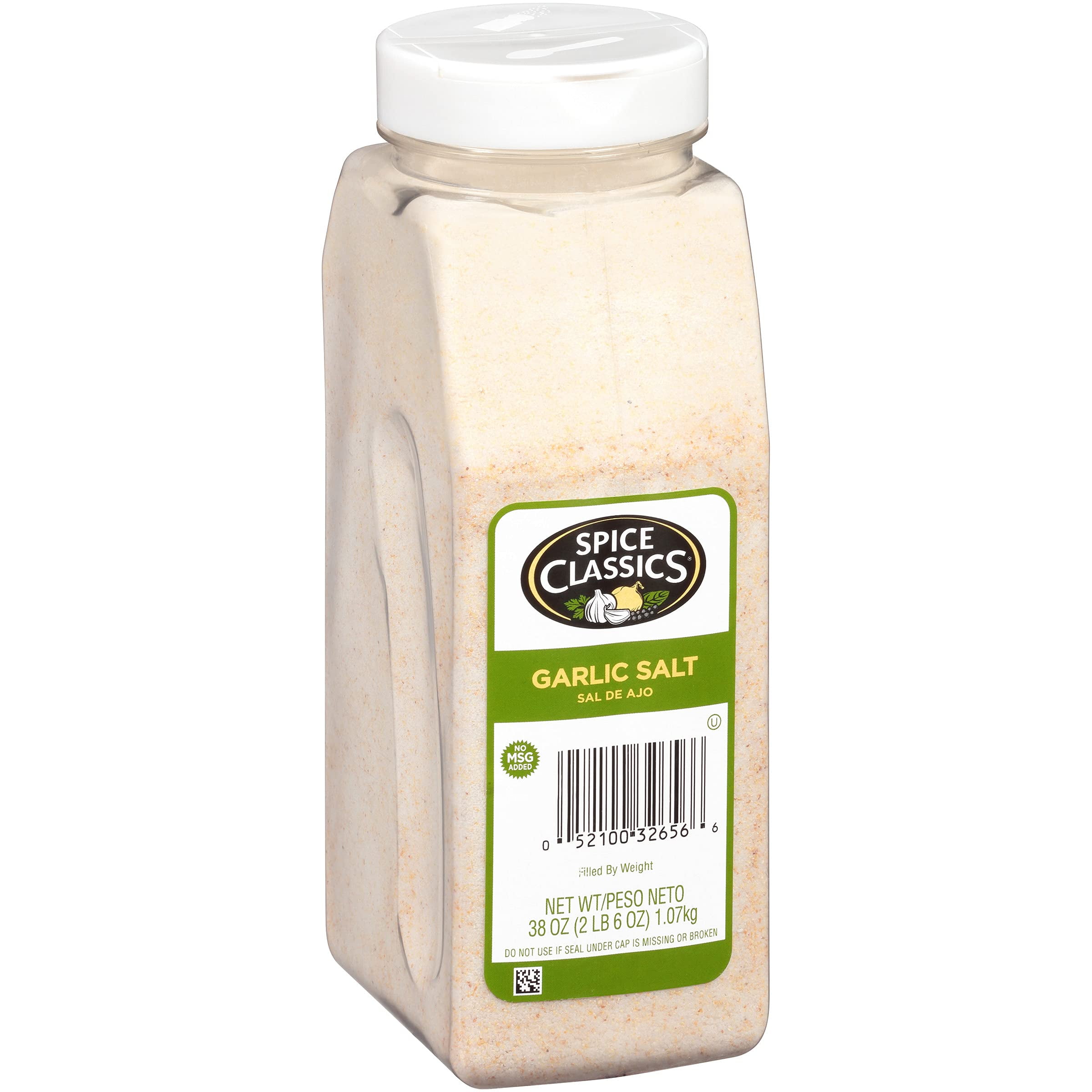 Spice Classics Garlic Salt, MSF2 38 oz One 38 Ounce Container of Bulk