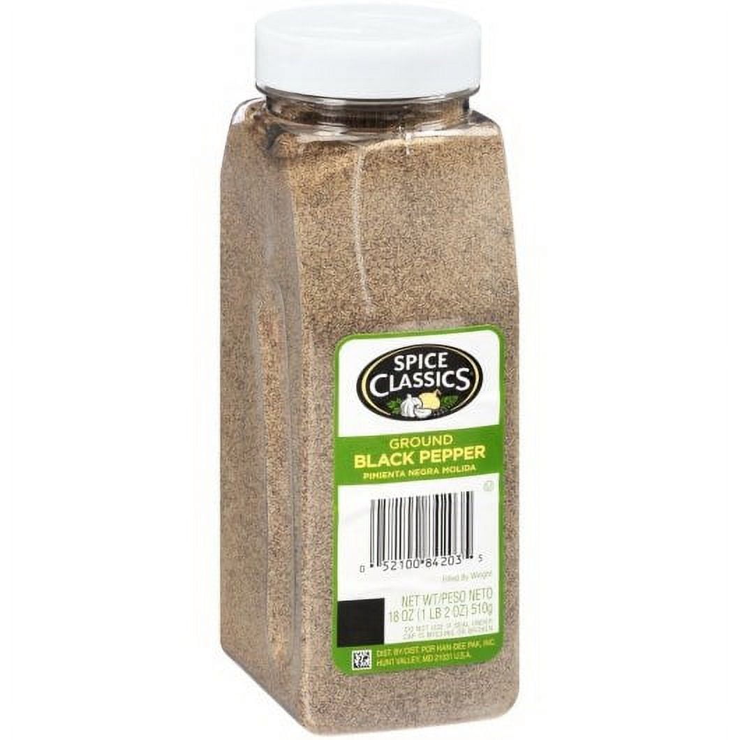 Spice Classics Ground Black Pepper, 18 oz - Case of 6