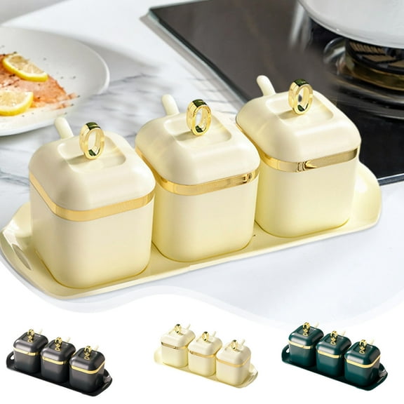 Spice Container Set Ceramic Sealed Oil and Vinegar Cruet with Lid, 300g 28x12x12cm Non-stick & Dishwasher Safe for Easy Cleaning, Ideal for Kitchen Countertop Organization and Cooking