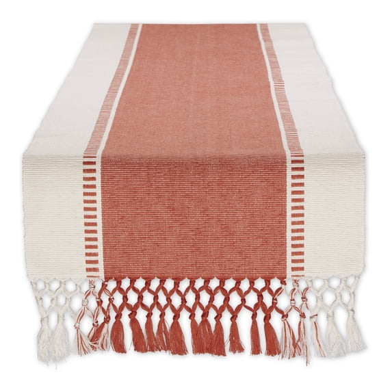 Spice Dobby Stripe Ribbed Table Runner 13x72