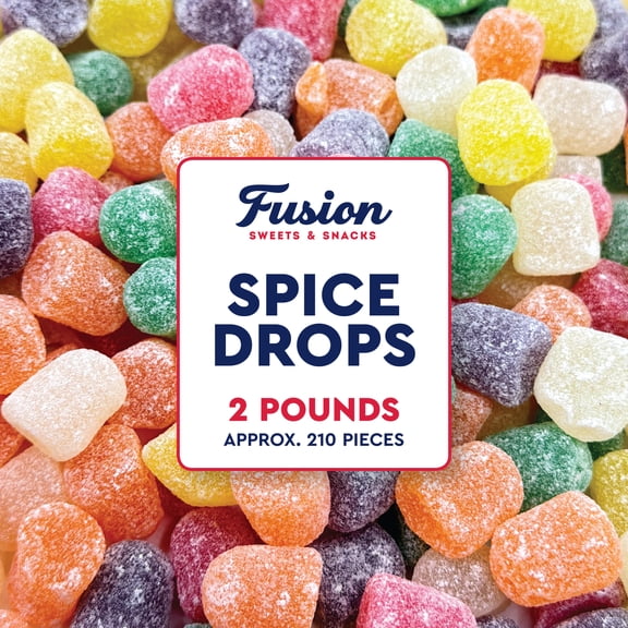 Spice Drops, 2 Pound Bulk Bag - Assorted Fruit Spiced Gum Drops Candy, Spice Gumdrops In Clove, Wintergreen, Anise, Cinnamon, Peppermint, And Spearmint Flavors