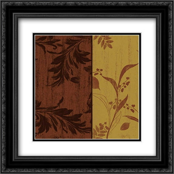 Spice Floral Pattern 3 2x Matted 20x20 Black Ornate Framed Art Print by Grey, Jace