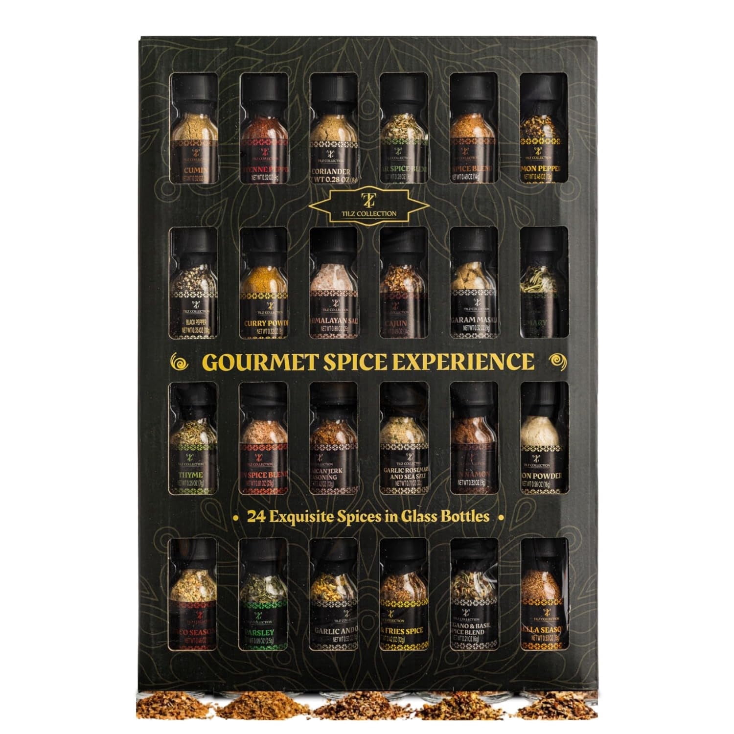 Tilz Collection Spice Gift Set 24 Variety Pack Gourmet Spices for Cooking Grilling Rubs