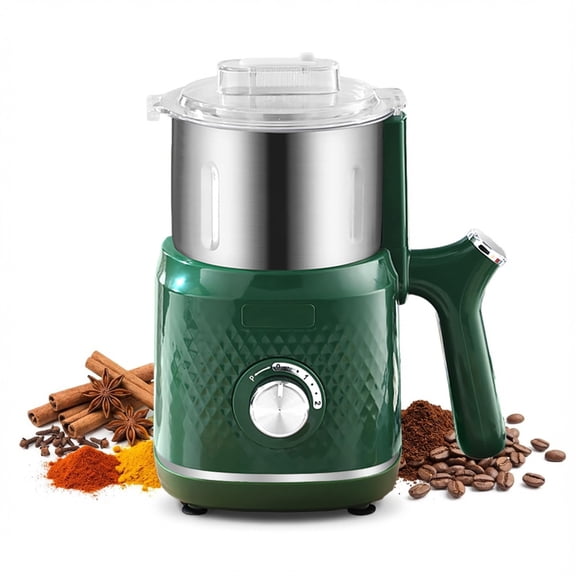 Spice Grinder Electric, 800W Herbs Coffee Grinder for Kitchen, Versatile Grain Mill for Dry Nuts, Grains, Seeds, Rice, Bean and Pepper (Green) Y101