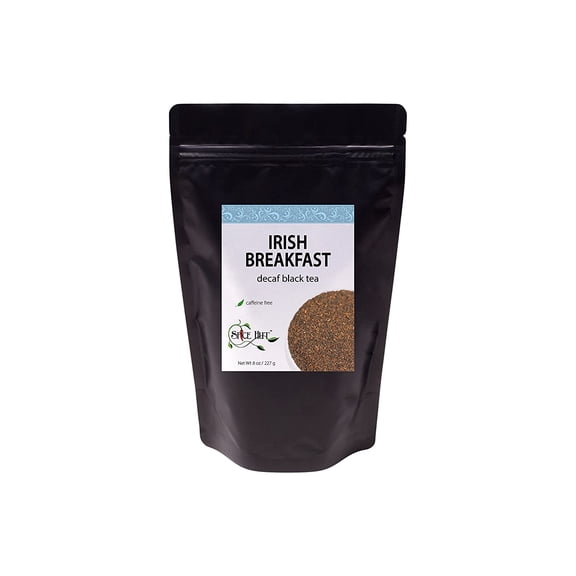 The Spice Hut - Decaffeinated Irish Breakfast Black TeaDecaffeinated100% Pure Unflavored, Morning Tea, Makes 80-100 CUPS - 8oz Resealable Airtight Pouch