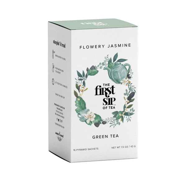 Spice Hut - Flowery Jasmine Green Tea, with Soothing Jasmine Blossoms - 16 Tea Bags