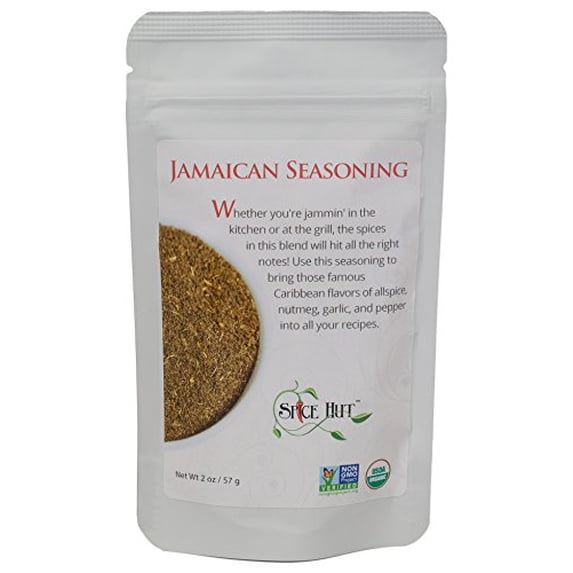 The Spice Hut - Jamaican Jerk Seasoning - Organic, Salt-Free Seasoning - All-Purpose Caribbean Spice Blend for Jerk Chicken, Vegan, Gluten-Free, Keto -NO MSG- 2oz Resealable Pouch