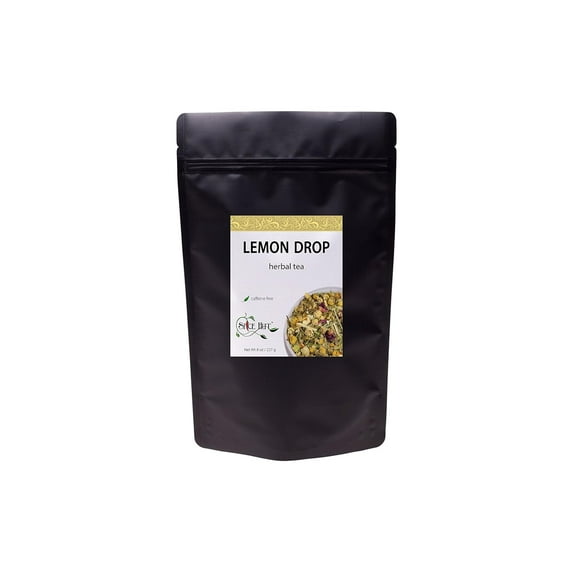 The Spice Hut - Lemon Drop Herbal Tea, with Caffeine - Chamomile & Lemon, Immune Boost Evening Tea, Hot & Iced, Makes 80-100 CUPS - 8oz Resealable Airtight Pouch