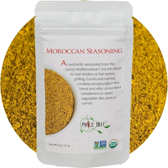 The Spice Hut - Moroccan Seasoning - Organic, Salt-Free Seasoning - Spice Blend for Middle Eastern Cooking, Vegan, Gluten-Free, Keto -NO MSG- 2oz Resealable Pouch