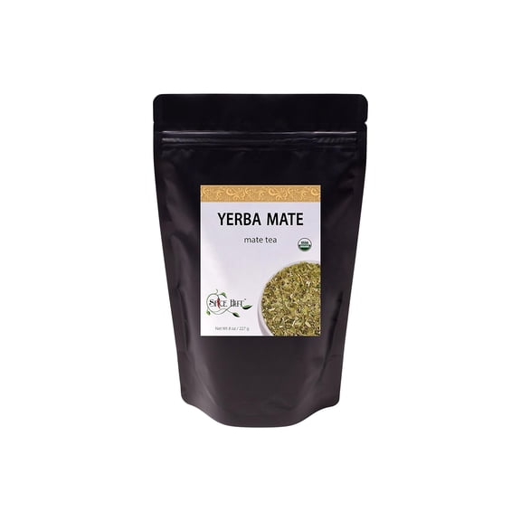 The Spice Hut - Pure Yerba Mate Tea, High Caffeine - Energizing & Focus, South American Tea, Hot & Iced, Makes 80-100 CUPS - 8oz Resealable Airtight Pouch