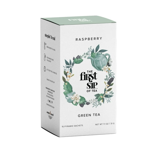 Spice Hut Raspberry Green Tea with Blackberries, High Antioxidants - 16 Tea Bags