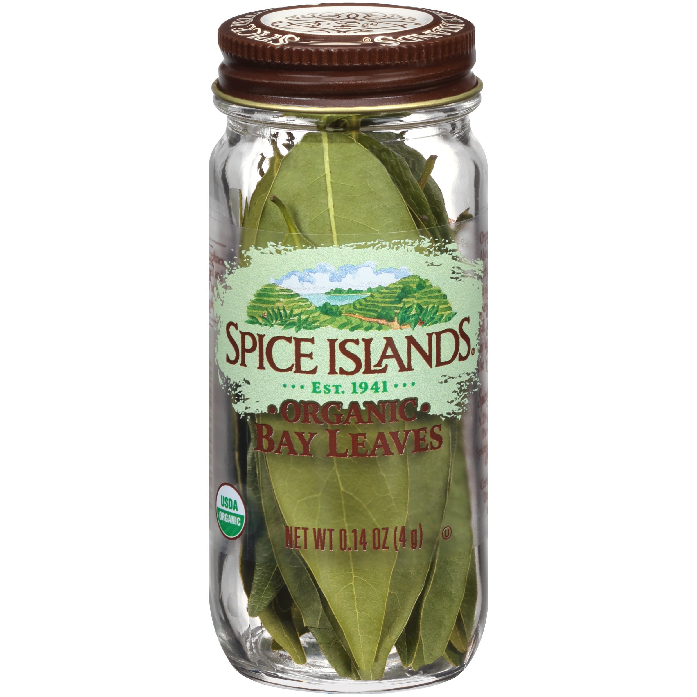 Organic Whole Bay Leaves in Glass Jar, 0.14 oz