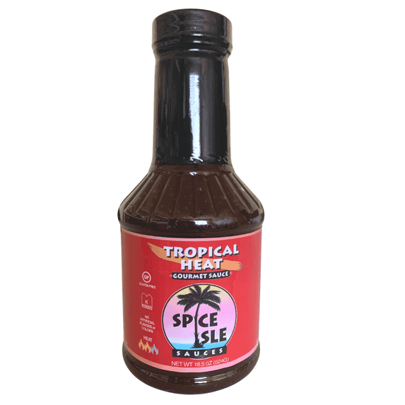 Spice Isle Sauces Tropical Heat Gourmet Spicy Caribbean BBQ Sauce with Tamarind, 18.5 oz