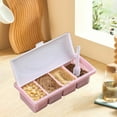 thumbnail image 1 of Spice Jars Storage Containers, Airtight Plastic Seasoning Set, Lids + Spoons, Kitchen Pantry Organizer, Countertop Cooking Use, Compartmentalized Design, Pantry Essentials Akmoler | Pink, 1 of 9