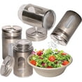 thumbnail image 1 of Spice Jars with Window - 3oz Spice Bottles with Shaker Lids, Empty Seasoning Containers with Adjustable Pour Holes for Kitchen, Spice, Storage, Stainless Steel Top Flow Salt & Pepper Shakers (9), 1 of 7