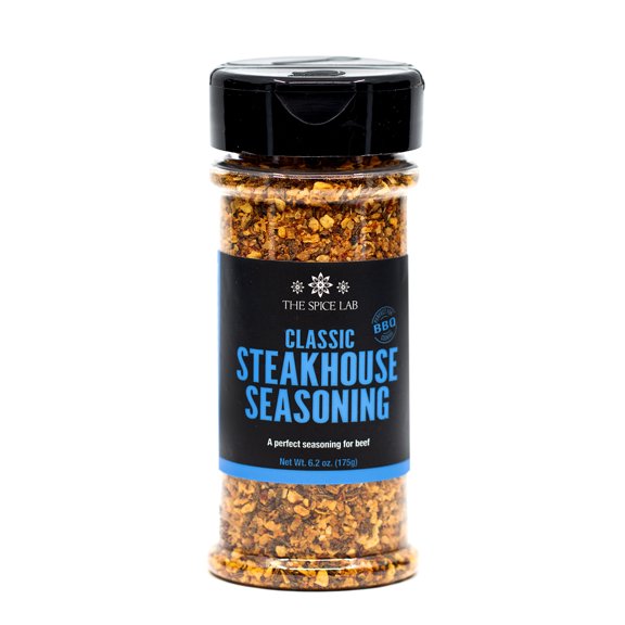 The Spice Lab Classic Steakhouse Steak Seasoning  All-Natural BBQ Grill Dry Rub - 6.2 oz  Shaker Jar  Award Winning  Kosher - Gluten-Free Wagyu Steak, Burger & Veggie Grill Seasoning  7030