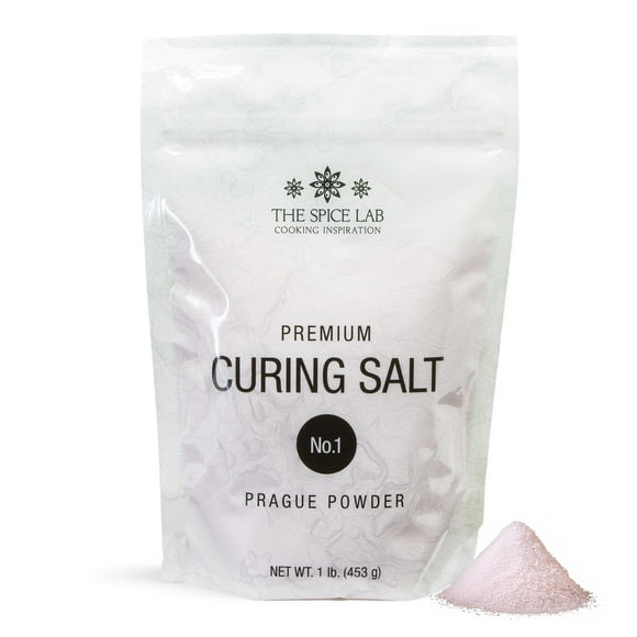 The Spice Lab Curing Salt MDA05No. 1 - Pink Prague Powder with 6.25% Sodium Nitrite - Meat Curing Salt for Bacon, Jerky, Brisket & Corned Beef - Made in USA (1 lb)
