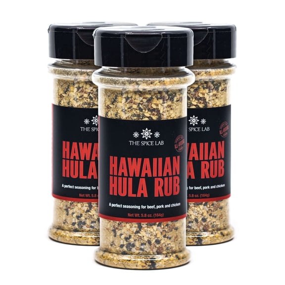 The Spice Lab Hawaiian Hula Rub - Brown Sugar, Sesame Ginger & Soy Sauce - Sweet Seasoning for Pork Chops, Stir Fry Vegetables, Beef, Sesame Chicken, Poke & Vegan Meat  6.2 oz Shaker 3 Pack - 7086