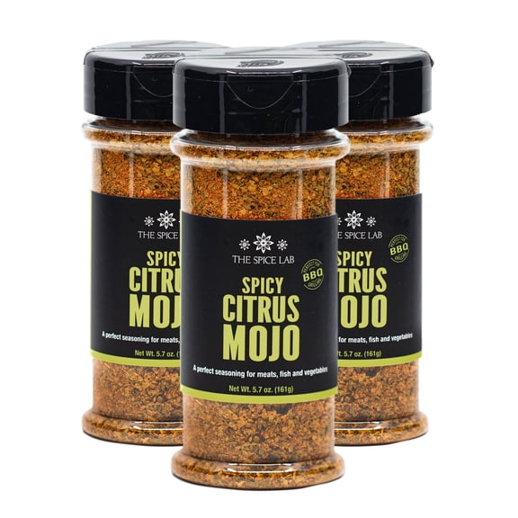 The Spice Lab Spicy Citrus Mojo Chicken & Pork Seasoning Rub Blend - True Island taste in a Dry Seasoning (No Fillers, Clean Label, All Natural) Kosher - 5.7 oz. Shaker Jar - 3 Pack