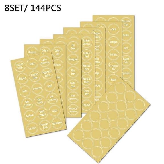 Spice Labels Preprinted Waterproof Black White Letter Jars Seasoning Self-Adhesive for Cans Stickers Labels