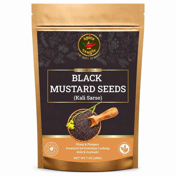 Spice Magic Black Mustard Seeds | 7oz (200g) 100% Pure & Natural