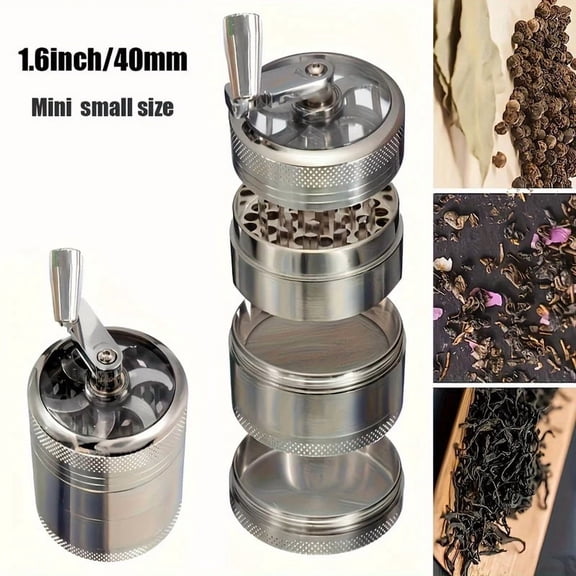 Spice Mill,Portable Metal Grinder for Nutmeg,Ginger,Rock Salt & Peppercorn