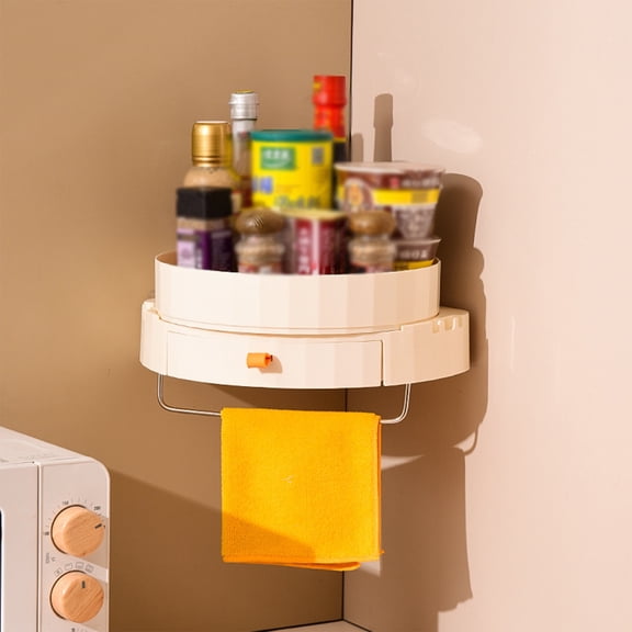 Spice Organizer Rotating Triangle Shelf, 360° Rotating Turntable Storage, Stainless Steel Bearings, Large Capacity For Spices Condiments Cosmetics, Kitchen Pantry Organizer