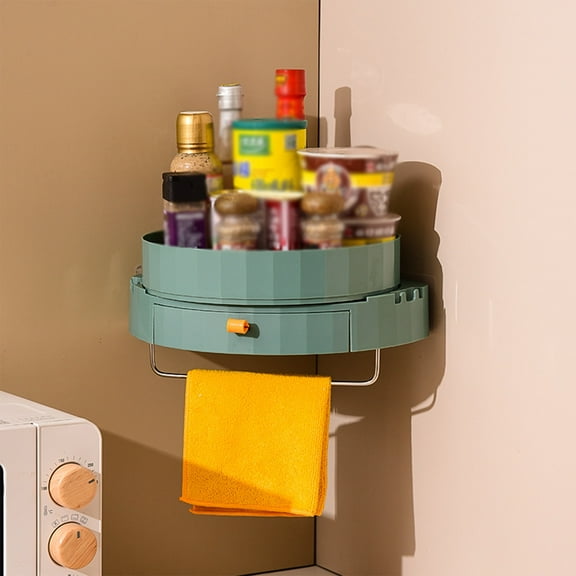 Spice Organizer Rotating Triangle Shelf, 360° Rotating Turntable Storage, Stainless Steel Bearings, Large Capacity For Spices Condiments Cosmetics, Kitchen Pantry Organizer