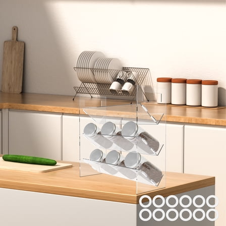 Spice Rack 3 Tiers Clear Shelves Spice Organization for Cabinet, Acrylic Seasoning Organizer Spice Rack for Countertop, Spice Drawer Organizer for Kitchen, Pantry