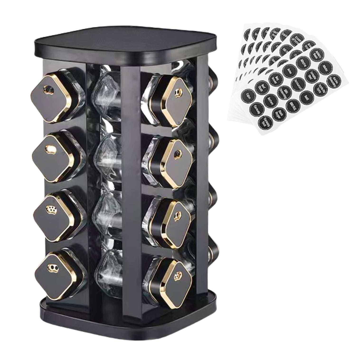 Spice Rack, Countertop Multifunctional Spinning Spice Rack With 16 ...